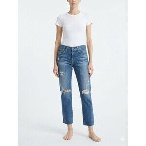 AG Denim Ex-Boyfriend Slouchy Slim Jeans Medium Wash Distressed Size 28R